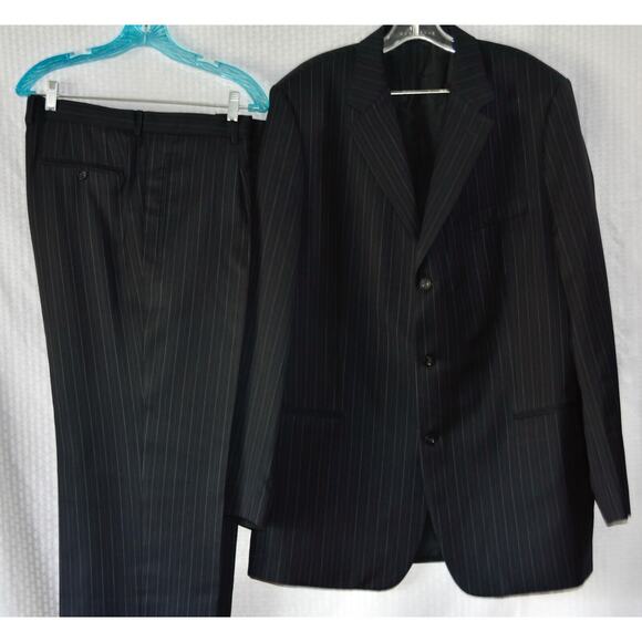 Boss by HUGO BOSS Einstein Sigma Pinstripe 100% Wool Jacket Pant Suit Size 46 - Picture 4 of 11